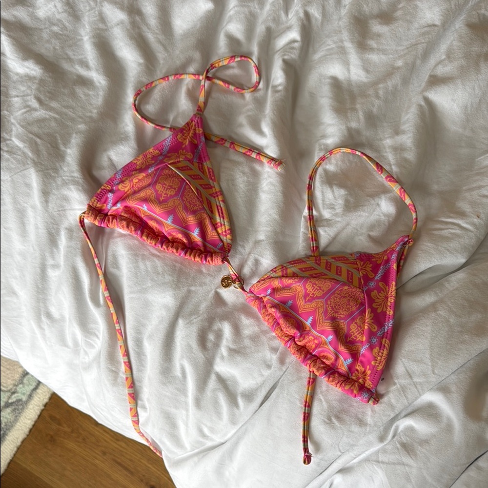 Vibrant Pink and Orange Bikini Top